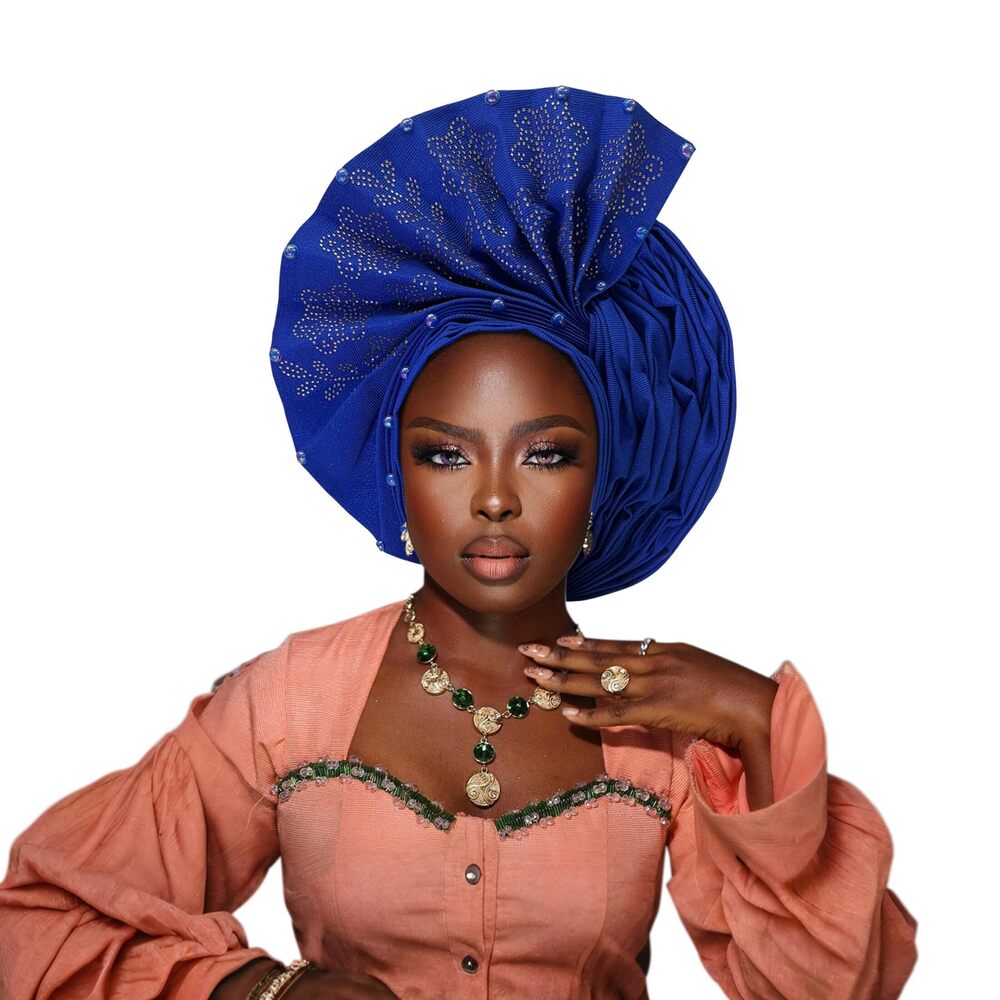 4375 Nigerian hat Folding Fan African Headscarf hat,African Headpiece Auto